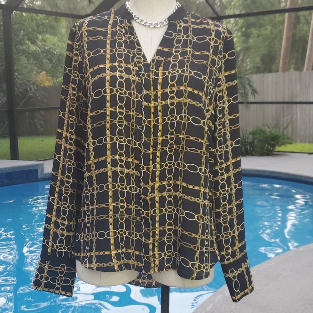 NY&C Chain Pattern Print Blouse  WOT